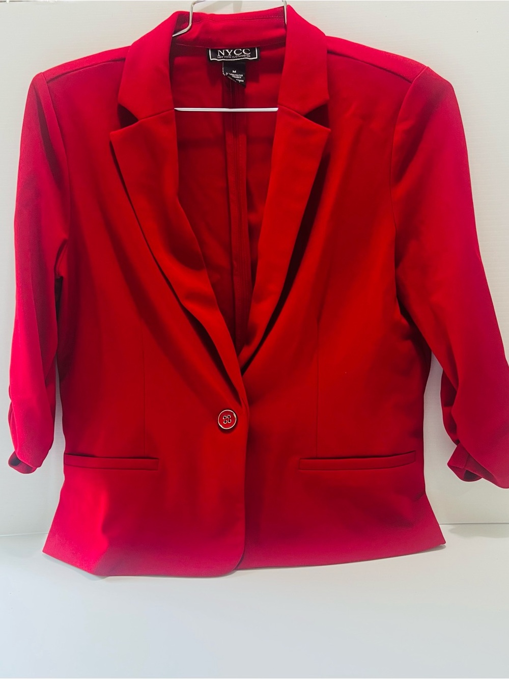 NYC Bright Red Women's Single-Button Blazer